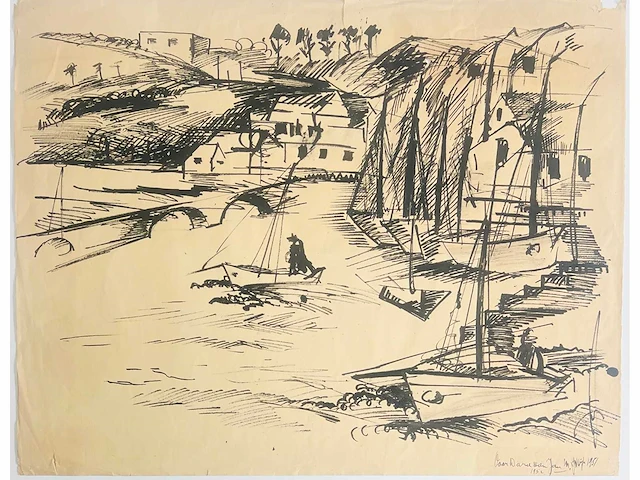 Onbekende meester - tekening in oost-indische inkt - afbeelding 1 van  7