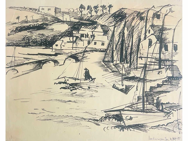 Onbekende meester - tekening in oost-indische inkt - afbeelding 2 van  7