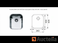 Onderbouw spoelbak 1 spoelbak 34 x 40 - gesatineerd rvs franke amx 110-34 - afbeelding 1 van  1