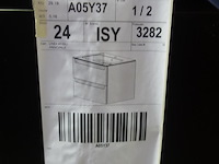 Onderkast (zwart) met 2 laden 60 x60 cm met uitsparing voor afvoer - afbeelding 2 van  2