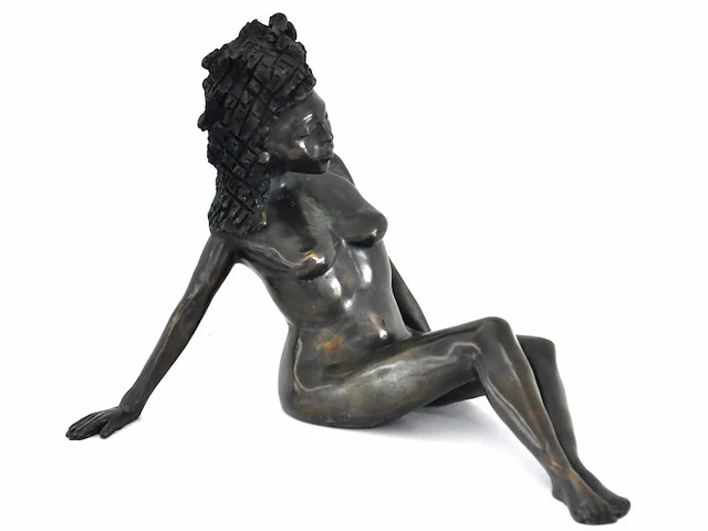 Onleesbaar getekend ig (inge groenen?) - bronzen sculptuur - afbeelding 3 van  10