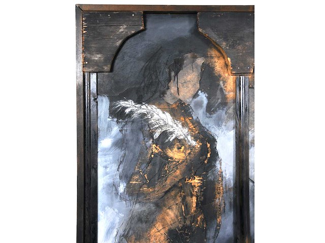 Onleesbaar signatuur - 3 gratiën - gemengde techniek - 126x141 cm - afbeelding 9 van  14