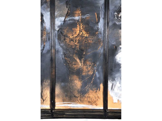 Onleesbaar signatuur - 3 gratiën - gemengde techniek - 126x141 cm - afbeelding 14 van  14