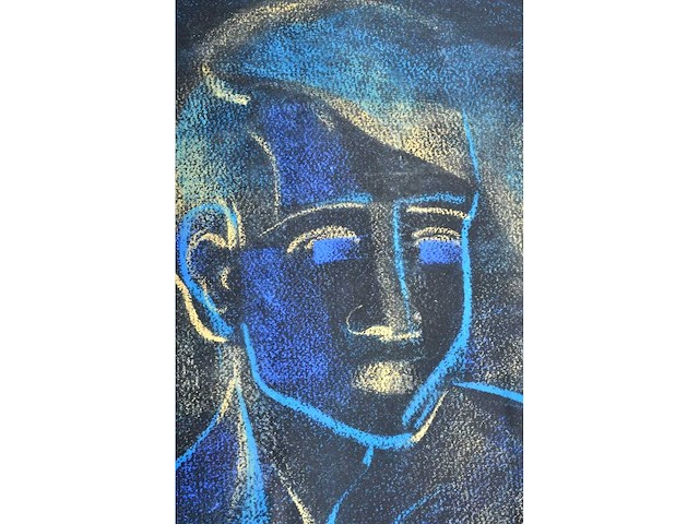 Onleesbaar signatuur - mannelijk naakt - pastel - afbeelding 6 van  7