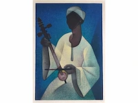 Onleesbaar signatuur - muzikant - litho - afbeelding 1 van  7