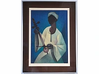 Onleesbaar signatuur - muzikant - litho - afbeelding 2 van  7