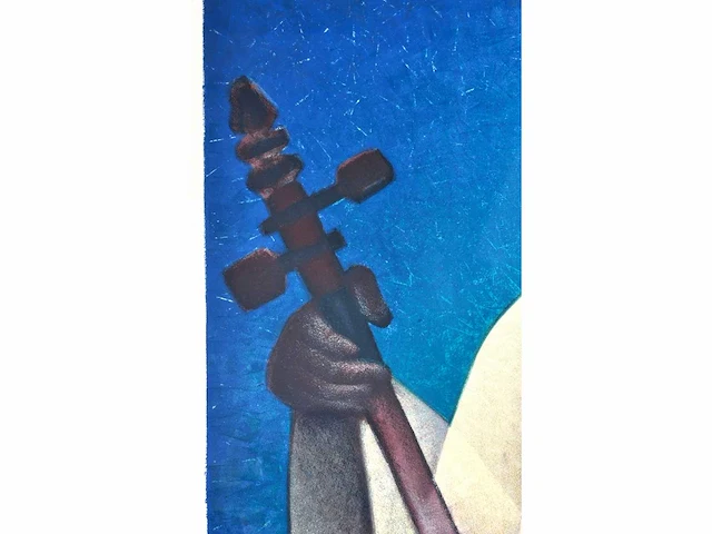 Onleesbaar signatuur - muzikant - litho - afbeelding 6 van  7