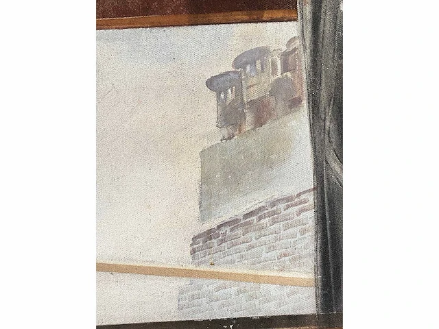 Onleesbaar signatuur - schildersatelier - olie op doek - 166x120 cm - afbeelding 3 van  12