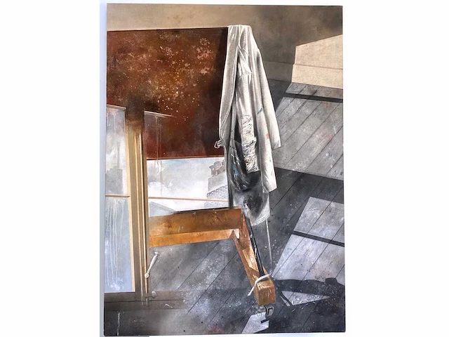 Onleesbaar signatuur - schildersatelier - olie op doek - 166x120 cm - afbeelding 5 van  12