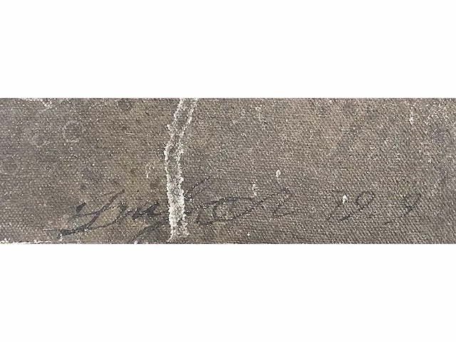 Onleesbaar signatuur - schildersatelier - olie op doek - afbeelding 6 van  12