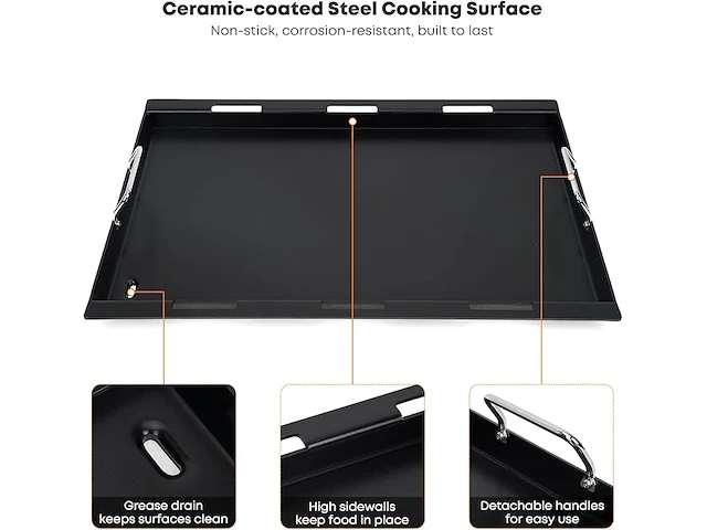 Onlyfire bbq grillplaat voor weber - afbeelding 3 van  4