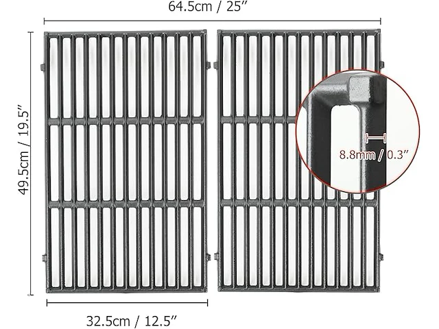Onlyfire gietijzeren grillrooster (set van 2) - afbeelding 3 van  4