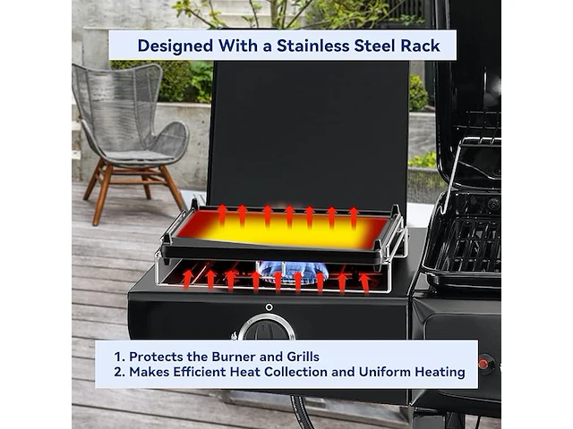 Onlyfire gietijzeren omkeerbare grillpan - afbeelding 3 van  4