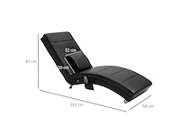 Ontspanningsstoel met massagefunctie ergonomische salonstoel met hoge rugleuning, met massagefunctie en kussen met zero-g design salonstoel in zwart schuimmetaal kunstleer 58 x 163 x 87 cm - afbeelding 3 van  6