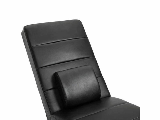 Ontspanningsstoel met massagefunctie ergonomische salonstoel met hoge rugleuning, met massagefunctie en kussen met zero-g design salonstoel in zwart schuimmetaal kunstleer 58 x 163 x 87 cm - afbeelding 4 van  6