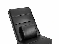 Ontspanningsstoel met massagefunctie ergonomische salonstoel met hoge rugleuning, met massagefunctie en kussen met zero-g design salonstoel in zwart schuimmetaal kunstleer 58 x 163 x 87 cm - afbeelding 4 van  6