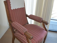 Opazetel, beige lederen poef, 2 ronde bijzettafeltjes - afbeelding 8 van  8