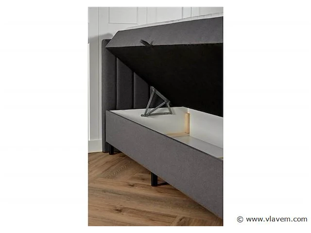 Opbergboxspring serie lausanne, afmeting 140 x 200, antraciet - afbeelding 4 van  9