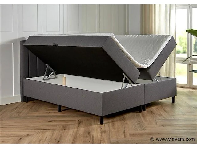 Opbergboxspring serie lausanne, afmeting 140 x 200, antraciet - afbeelding 5 van  9