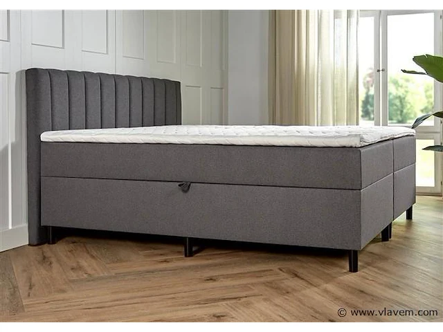 Opbergboxspring serie lausanne, afmeting 140 x 200, antraciet - afbeelding 8 van  9