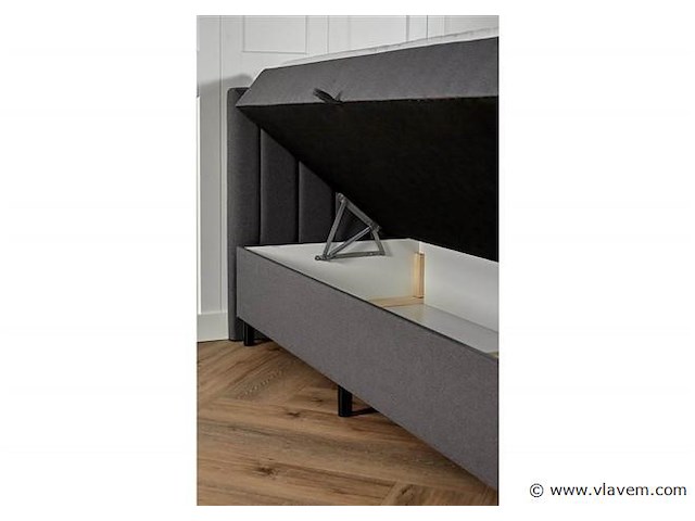 Opbergboxspring serie lausanne, afmeting 160 x 200, antraciet - afbeelding 4 van  9