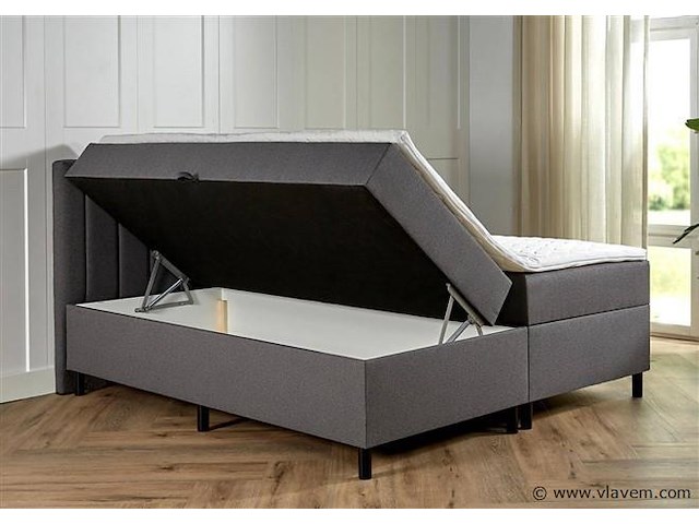 Opbergboxspring serie lausanne, afmeting 160 x 200, antraciet - afbeelding 7 van  9
