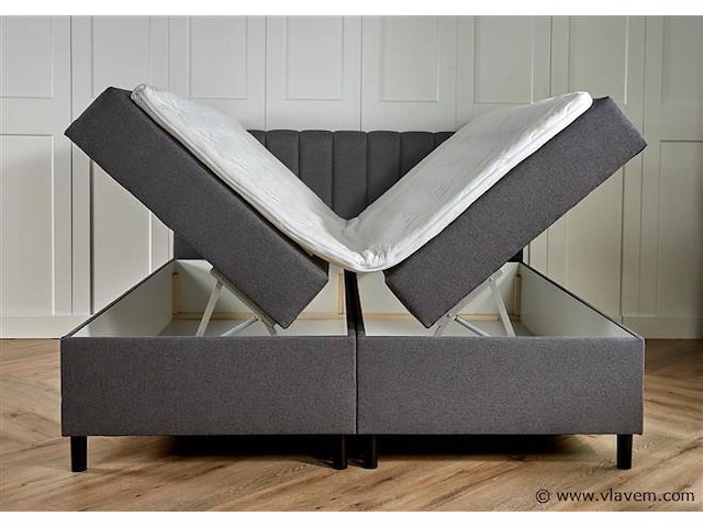 Opbergboxspring serie lausanne, afmeting 180 x 200, antraciet - afbeelding 1 van  9
