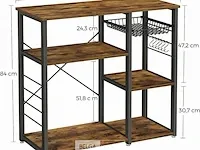 Opbergrek - industrieel - hout/metaal - 90x40x84 - afbeelding 3 van  3