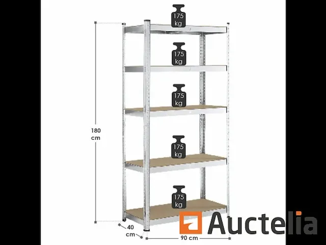 Opbergruimte rek basic kavel 2.180 x 90 x 40 cm - afbeelding 5 van  6