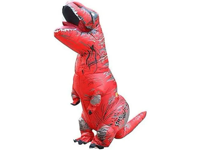 Opblaasbaar dino kostuum t-rex rood - afbeelding 1 van  4