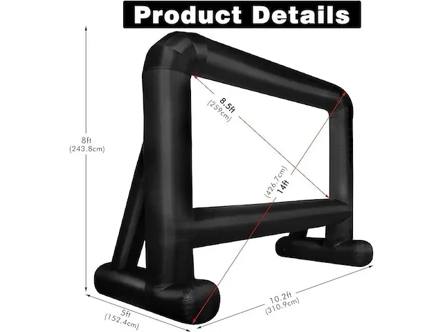 Opblaasbaar mega film scherm projectie scherm - afbeelding 2 van  4