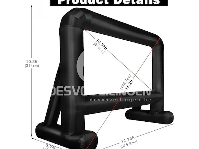 Opblaasbaar projectiescherm diagonaal 494cm (16feet) - afbeelding 1 van  1