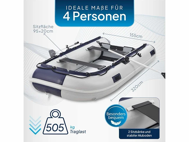 Opblaasbare boot 3,20 m voor 4 personen - afbeelding 3 van  4