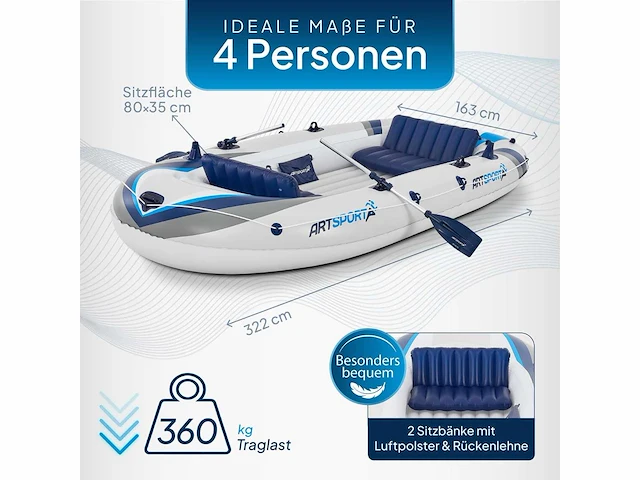 Opblaasbare boot 322 cm voor 4 personen - afbeelding 3 van  6