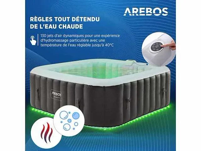 Opblaasbare hot tub | automatische opblaasbare 6 persoons met led - afbeelding 2 van  7