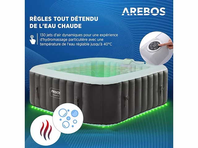 Opblaasbare hot tub | automatische opblaasbare 6 persoons met led - afbeelding 2 van  7