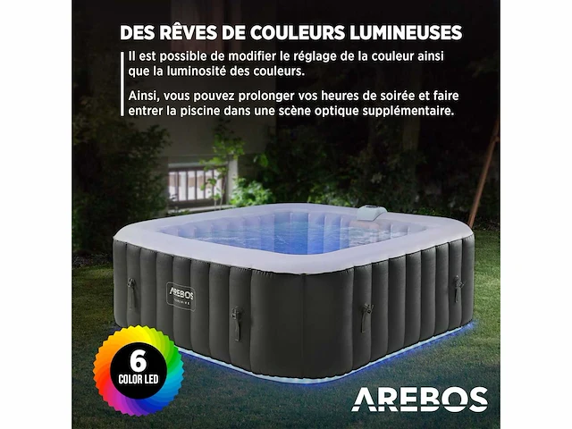 Opblaasbare hot tub | automatische opblaasbare 6 persoons met led - afbeelding 3 van  7