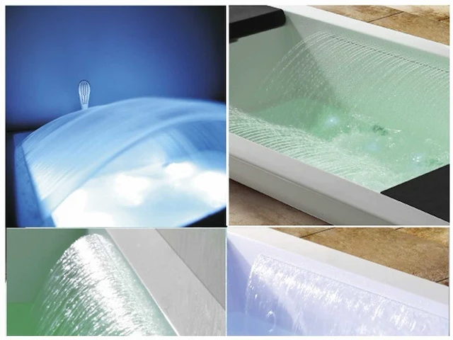 Opbouw design massagebad - waterval - glans wit - afbeelding 2 van  14