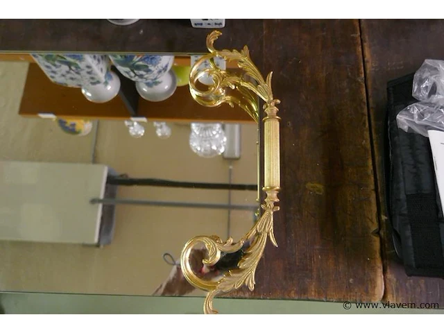 Opdienblad met koper en spiegelglas - afbeelding 2 van  2