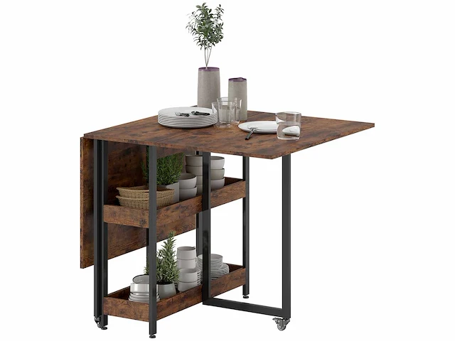 Opklapbare eettafel - industrieel design - afbeelding 3 van  8