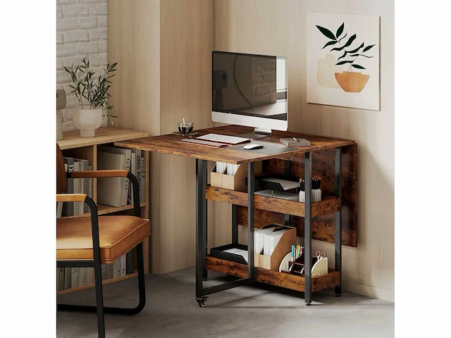 Opklapbare eettafel - industrieel design - afbeelding 5 van  8