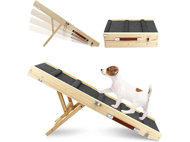 Opklapbare houten hondentrap - afbeelding 1 van  4