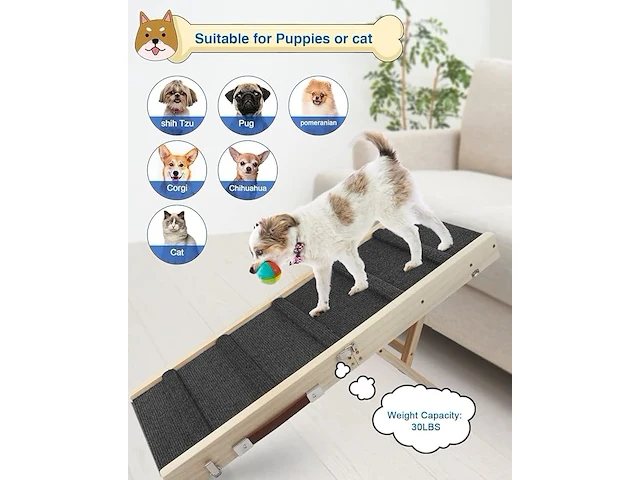 Opklapbare houten hondentrap - afbeelding 3 van  4