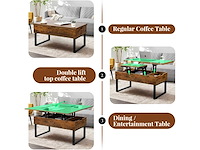 Opklapbare salontafel, 3-in-1 multifunctionele salontafel - afbeelding 5 van  10