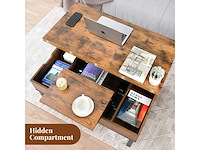 Opklapbare salontafel, 3-in-1 multifunctionele salontafel - afbeelding 7 van  10