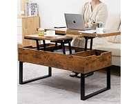 Opklapbare salontafel, 3-in-1 multifunctionele salontafel - afbeelding 8 van  10