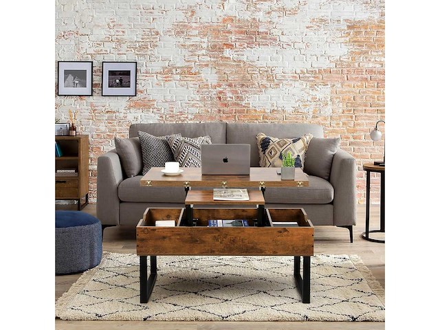 Opklapbare salontafel, 3-in-1 multifunctionele salontafel - afbeelding 9 van  10