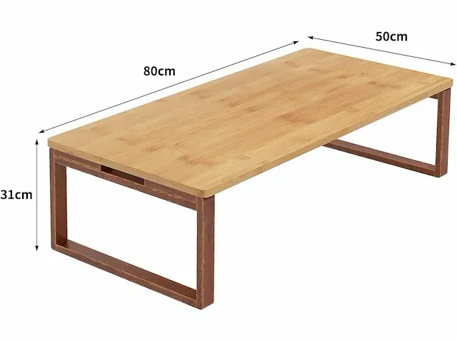 Opklapbare salontafel opvouwbare theetafel bamboe salontafel - afbeelding 2 van  4