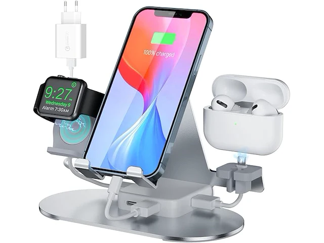 Oplaadstation voor apple watch en iphone - afbeelding 1 van  5