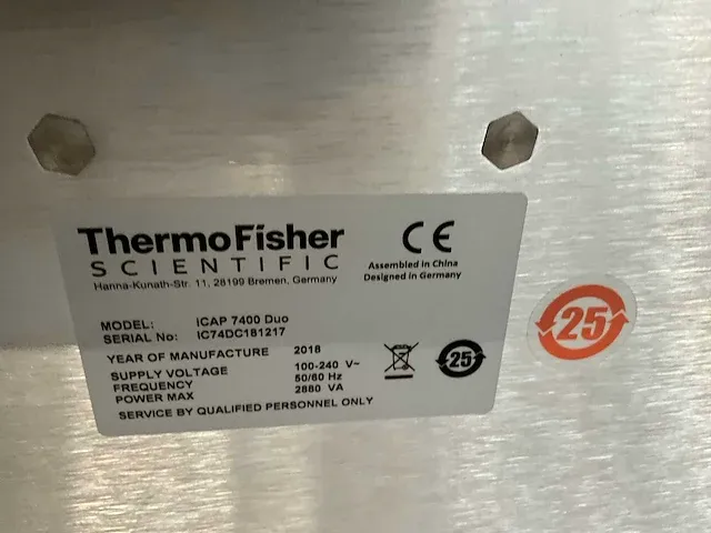 Optical emission spectrometer thermo fisher scientific icap 7400 duo - afbeelding 7 van  7